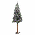 vidaXL Úzky vianočný stromček s 300 LED-i so stojanom Zelená 210 cm