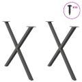 vidaXL Nohy k jedálenskému stolu v tvare X, 2 ks, antracitové, 90 x (72-73) cm, oceľ