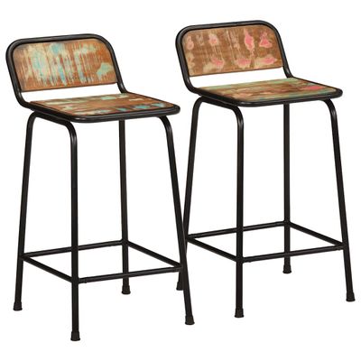 vidaXL Barové stoličky 2 ks 46x35,5x80 cm Rekultivované masívne drevo
