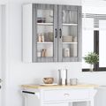 vidaXL Nástenný sklenený kabinet LUCCA Sivá sonoma 80 x 31 x 80 cm