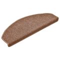 vidaXL Schodové rohože 15 ks 65x24x4 cm hnedé polkruhové veľké