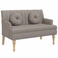 vidaXL Lavička s vankúšmi sivohnedá 113x64,5x75,5 cm látka