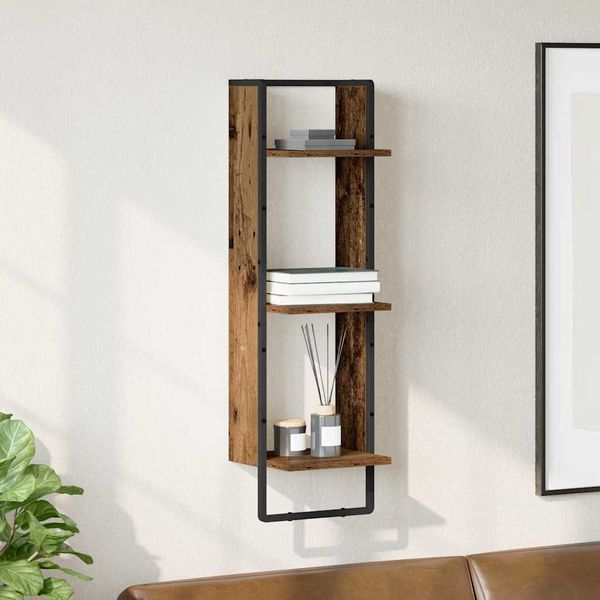 vidaXL Stenná polica Staré drevo 30 x 25 x 100 cm Kompozitné drevo