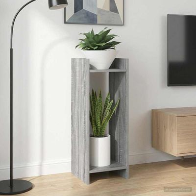 vidaXL Stojan na rastliny s poličkou 2 pcs Sivá Sonoma 30 x 30 x 80 cm