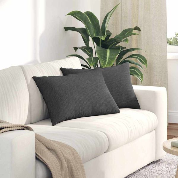vidaXL Vankúše na pohovku 2 pcs Tmavo šedá 60 x 40 cm