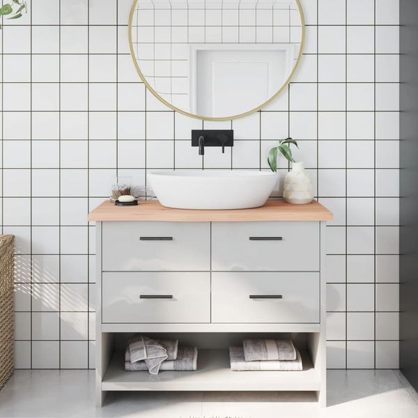 vidaXL Kúpeľňová doska 100x40x(2-4) cm neošetrený masív