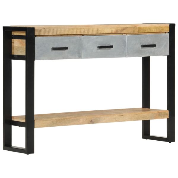 vidaXL Konzolový stolík 110x30x76 cm masívne hrubé mangovníkové drevo
