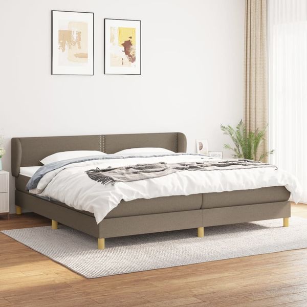vidaXL Boxspring posteľ s matracom sivohnedý 200x200 cm látka