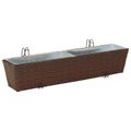 vidaXL Zábradlie 2 ks Hnedá 80 x 17 x 17 cm Kov