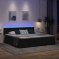 vidaXL LED úložná posteľ s matracom Čierna 200 x 200 cm Látka