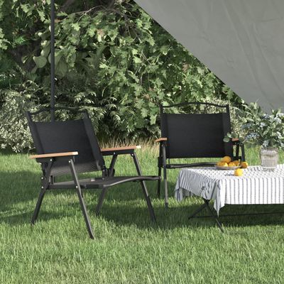 vidaXL Kempingové stoličky 2 ks čierne 54x43x59cm oxfordská látka