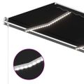 vidaXL Ručne zaťahovacia markíza s LED 450x350 cm antracitová