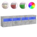 vidaXL TV nástenné skrinky s LED svetlami 2 ks betón. sivé 80x30x40 cm