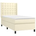vidaXL Boxspring posteľ s matracom krémová 100x200 cm umelá koža