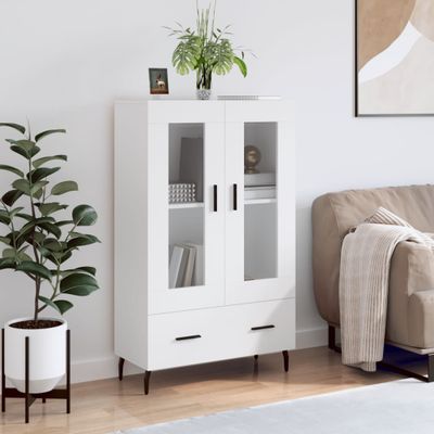 vidaXL Vysoká skrinka biela 69,5x31x115 cm kompozitné drevo