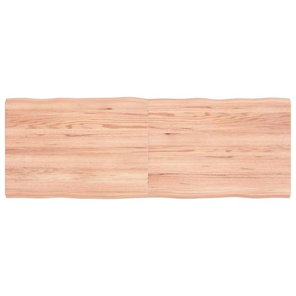vidaXL Stolová doska svetlohnedá 140x50x(2-4)cm ošetrený masív hrany