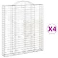vidaXL Oblúkový gabionový kôš 4 ks 200x30x220/240cm pozinkované železo