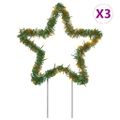 vidaXL Vianočná svetelná dekorácia s hrotmi 3 ks hviezda 50 LED 29 cm