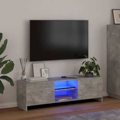 vidaXL TV skrinka s LED svetlami betónová sivá 120x30x36 cm