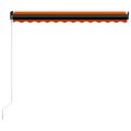 vidaXL Ručne zaťahovacia markíza s LED 300x250 cm oranžovo-hnedá
