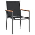 vidaXL Záhradné stoličky 4 ks čierne 55x61,5x90 cm textilén a oceľ