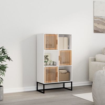 vidaXL Vysoká skrinka biela 70x35x125 cm kompozitné drevo