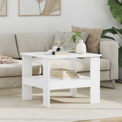 vidaXL Konferenčný stolík Biela 57 x 55 x 45 cm Kompozitné drevo