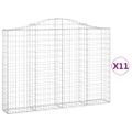 vidaXL Oblúkové gabionové koše 11 ks 200x30x140/160 cm pozink. železo