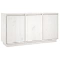 vidaXL Komoda biela 111x34x60 cm borovicový masív