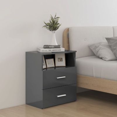 vidaXL Nočné stolíky 2 ks lesklé sivé 50x32x60 cm