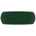 vidaXL Luxusné umývadlo, okrúhle, matné tmavozelené 40x15 cm, keramika