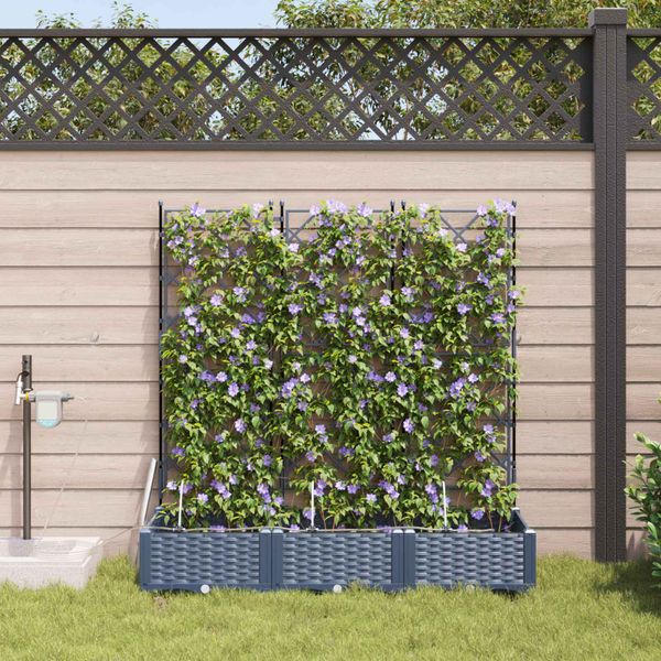 vidaXL Záhradný kvetináč 3 pcs Biely 120 x 40 x 126 cm Plast