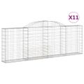 vidaXL Oblúkové gabiónové koše 11 ks 300x30x100/120cm pozinkov. železo