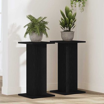 vidaXL Stojan na rastliny 2 pcs Čierny dub 30 x 30 x 60 cm