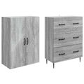 vidaXL Sada skríň 2 ks 66 x 34,5 x 90 cm Kompozitné drevo Sivý Sonoma