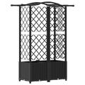 vidaXL Vyvýšený záhon s mriežkou a strechou Čierna 122 x 40 x 138 cm