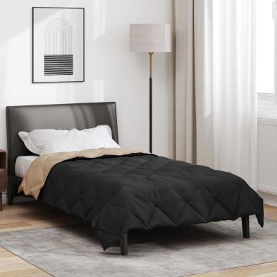 vidaXL Prikrývka na celý rok Čierna a taupe 220 x 135 cm Mikrovlákno