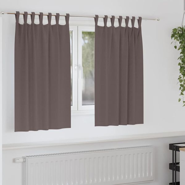 vidaXL Záclony na zatemnenie s krúžkami 2 pcs Tmavohnedá 140 x 140 cm