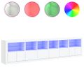 vidaXL Komoda s LED svetlami biela 283x37x67 cm
