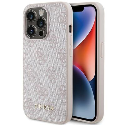 Obal Guess pre iPhone 15 Pro 6,1" GUHCP15LG4GFPI ružový HC PU 4G kovové logo