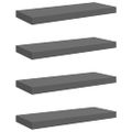 vidaXL Plávajúce nástenné police 4 ks, lesklé sivé 60x23,5x3,8 cm, MDF