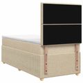 vidaXL Posteľ boxspring s matracom Krémová 90 x 190 cm Látka