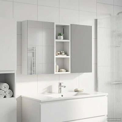 vidaXL Set kabinetov do kúpeľne s poličkou 3 pcs 80 x 10,5 x 50 cm