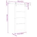 vidaXL Posuvné dvere 93 x 202 cm Masívne borovicové drevo a sklo