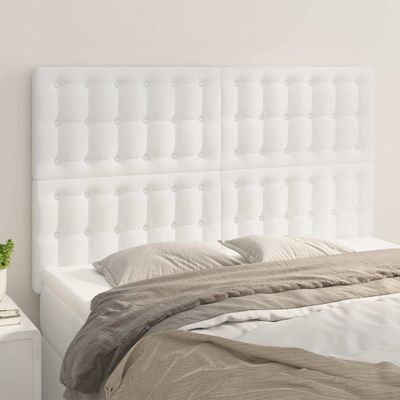 vidaXL Čelo postele biele 144x5x118/128 cm umelá koža