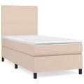 vidaXL Boxspring posteľ s matracom kapučínová 90x190 cm umelá koža