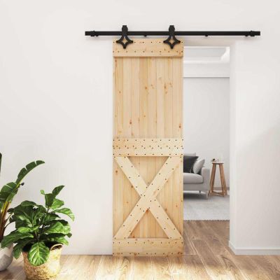 vidaXL Posuvné dvere Prírodná a čierna 70 x 210 cm