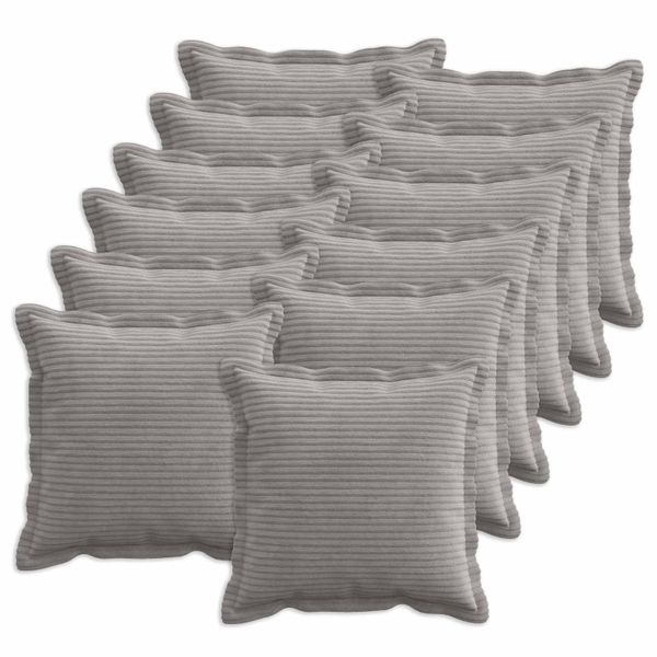 vidaXL Poťah na podložku 12 ks HOUTEN Svetlosivá 40 x 40 cm manšestr