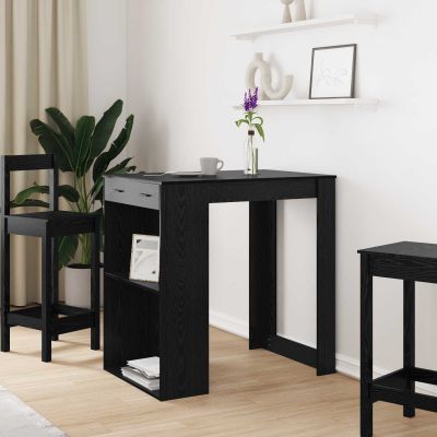 vidaXL Barový stôl Čierny dub 102 x 70 x 103,5 cm Kompozitné drevo