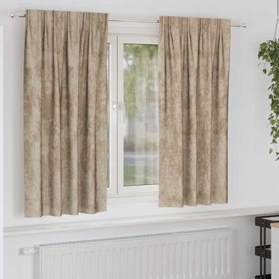 vidaXL Sametové závesy 2 pcs šampanského 175 x 140 cm Zamat